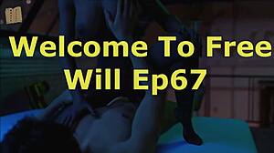 Free will 67: Busty 3D anime game with big tits and cartoon porn
