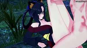 Akeno Himejima Blindfolded Blowjob and Kuroka Switch in HSDxD NTR Madness E9 Full Movie on Sheer FantasyKing3.