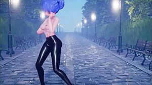 Слатка аниме девојка плеше пре дивљег јебања у делу 3