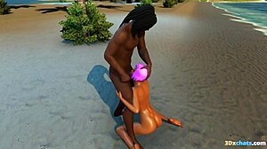 60fps action with a big black cock in an animated BBC Island adventure