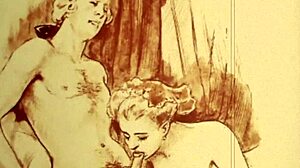 Hairy anime babes in vintage hentai drawings