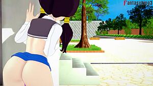 Gohan sniger sig til at kneppe Android 21 og Chichi. Dragon Ball fantasi med mælkeagtige store bryster!