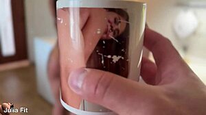 Anal creampie and slime play in the kitchen with a chubby lady