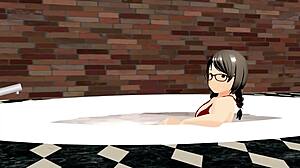 i'm watching the anime girl in her bubble bath