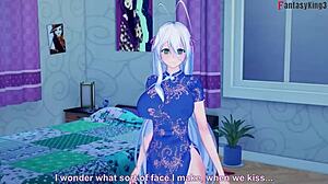 Učitelka Rossweisse v kimonu focí v HSDxD NTR šílenství E9