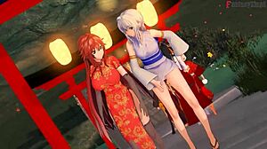 Teacher Rossweisse Kimono Blowjob in Hsdxd Ntr Madness E9