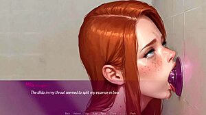 Redhead wife goes wild in rough deepthroat game