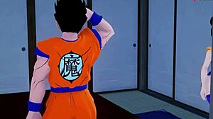 Gohan Sneaks Fucking Android 21 and Chichi. Dragon Ball Fantasy with Milky Big Tits!