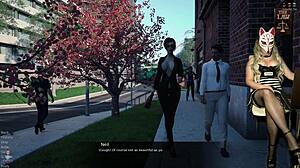 Cuckoldry in a prison-themed hentai game with a milf guard