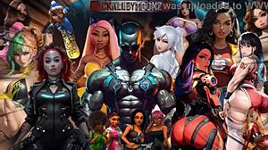 Beautiful anime girls in hot digital action