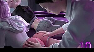 Sis and friend get monster cock in intense threesome action
