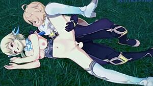 Genshin Impact's Lumine and Jean in intense hentai scenes
