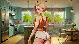 Beautiful boobs and big cock in animated porn video