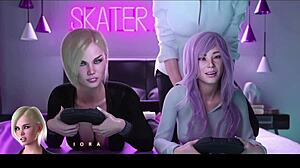 Sis and friend get monster cock in intense threesome action