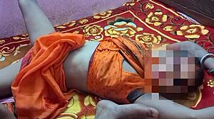 Muscular hunk has a hot party with big tits bhabhi