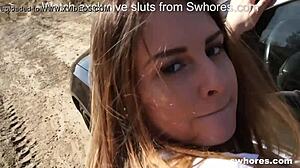 Young Slovak prostitute gets paid for a blowjob and doggy style sex