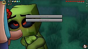 HornyCraft parody: The Creeper Girl's massive tits burst out