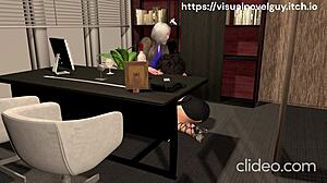 3D animated office hentai with a secretarial theme