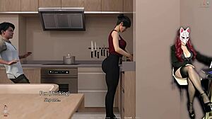 Housewife's secret desire in kitchen