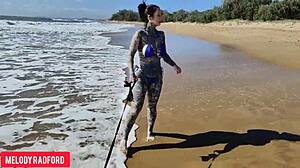 Hell Yeah! Bikini Milf Struts Huge Ass on Public Beach