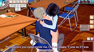 Teen blowjob turns wild during library sex at Koikatsu party