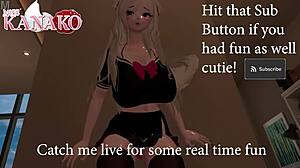 Catgirl goes wild fucking a dildo outdoors! 🐱💦