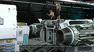 3D animated porn: Busty red-haired beauty gets penetrated in space