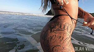 Caught fingering myself at the beach just before climax during wild solo moment