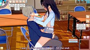 Teen blowjob turns wild during library sex at Koikatsu party