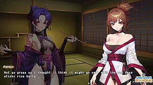 ep9 unfolds with manari and yutaka giving a double footjob in half-demon shinobi