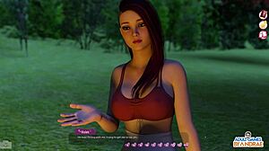 Helping out the hot girls by the campfire in a cartoon porn video