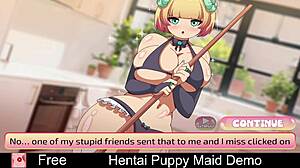 Hentai Puppy Maid Demo Teases with Erotic Game Action