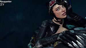 Catwoman and Batman in animated 3D porn video preview