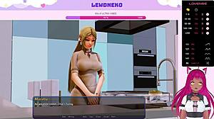 LewdNeko VTuberがハーレムホテルでエルフメイドフェラ！