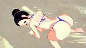 Sütlü Chi Chi mikro bikinde büyük memelerini sergiliyor bikini memeler