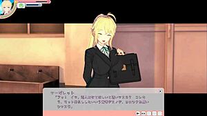 3D animated blonde schoolgirl massage