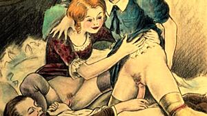 Vintage erotične risbe s klasičnim senzualnim vzdušjem