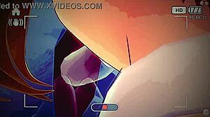 A blonde with an amazing set of large natural breasts gives a deep blow job to a man with a large penis
