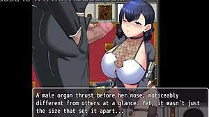 Whore knight Frau bound and drenched outdoors in hentai game.