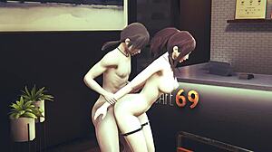 3D porn with intense action