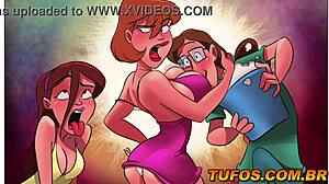 Coroa peituda assustada com um filme de terror os sacanas quadrinhos pornograficos