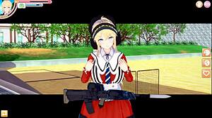 blonde busty jk margaret gets her chest worked hard