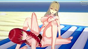 chainsaw man ova beach episode with makima and power scissoring