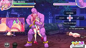 Yuni the magical girl faces defeat in a sex game at http://playsexgames.com