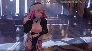 Animated strip show with a nun theme from Blackpink's 'How you like that' music video