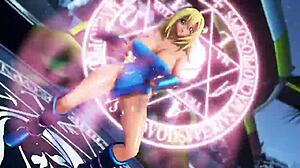 Yugioh fan art with big tits and anime-style drawing