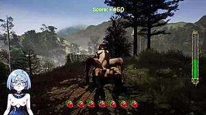 A horny blonde gets it from a fat old man in this catch-up gameplay of a manga-style porn video