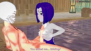 i can’t get enough of raven’s bikini blowjob in titans fantasy