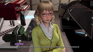 3D animated hentai with natural tits and blowjob