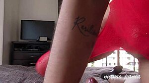 Mila Garcia in red lingerie